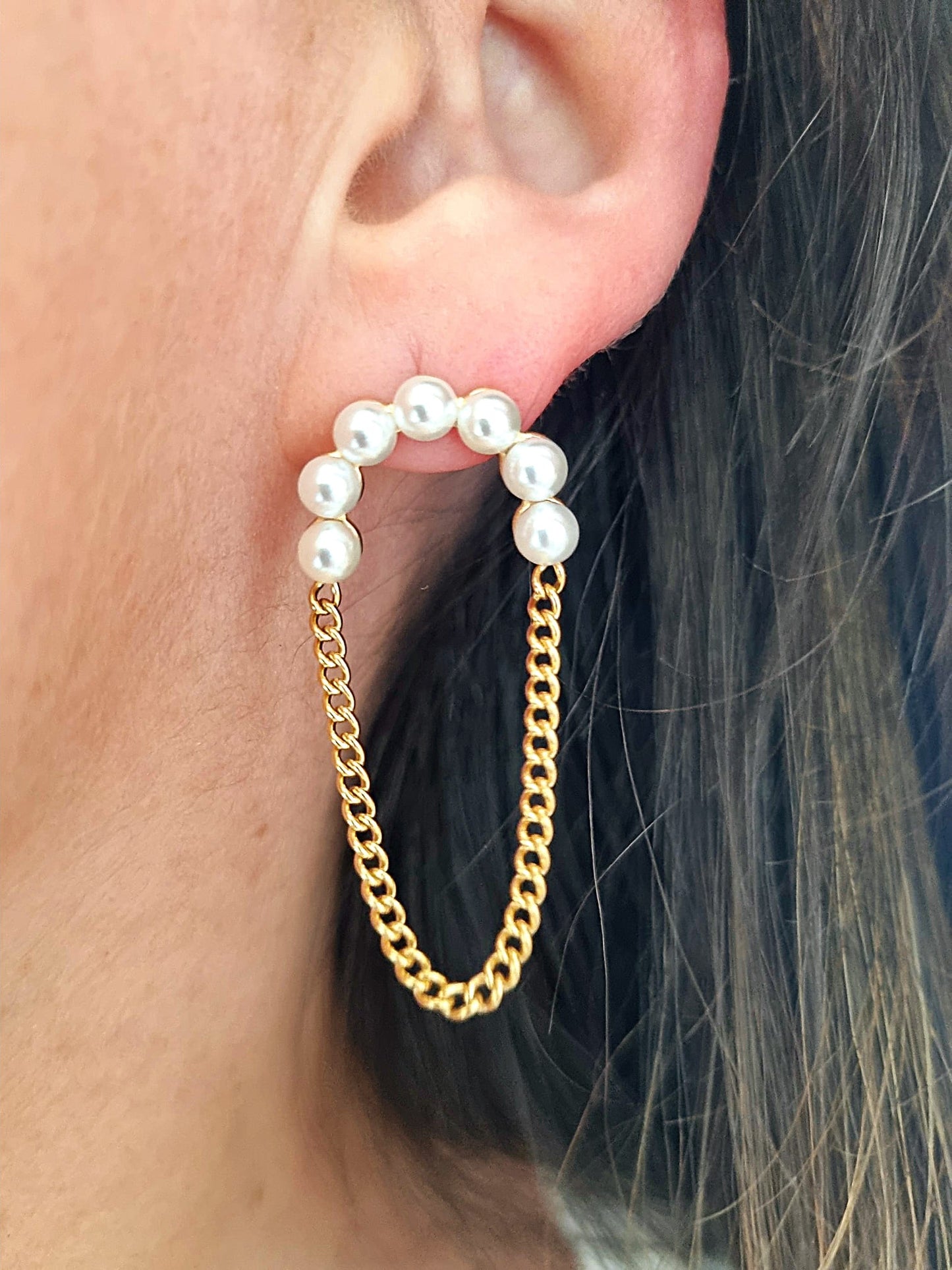 Brincos Suspended Pearls