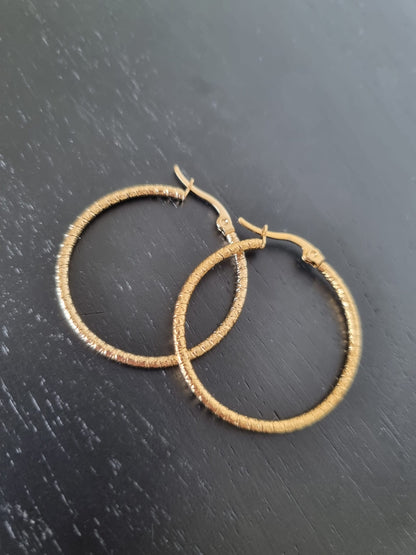 Brincos Textured Hoops