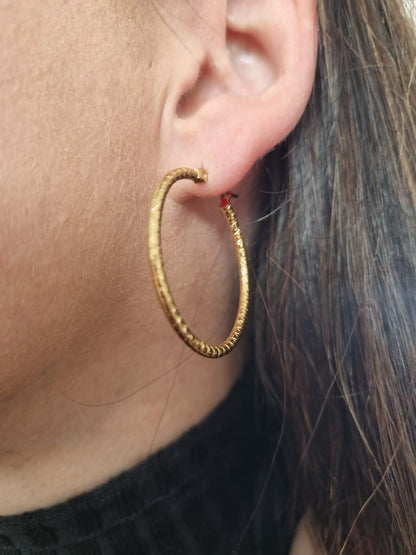 Brincos Textured Hoops